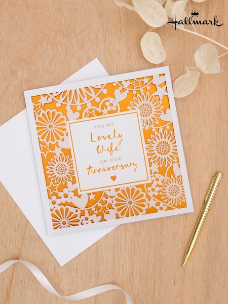 Hallmark Multi Anniversary Card for Wife Laser Cut Pattern (E65838) | £4