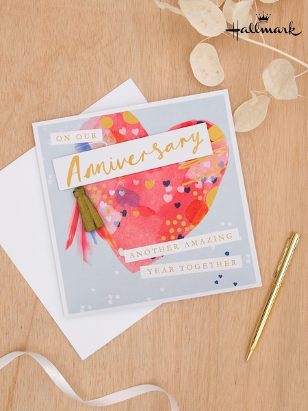Hallmark Multi Our Anniversary Card Embellished Heart Design (E65852) | £5.50
