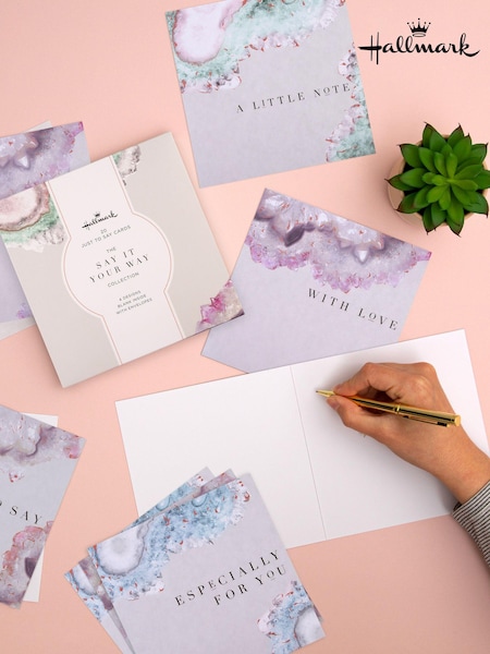 Hallmark 20 Pack White Just To Say Cards In 4 Geode Designs (E65855) | £12