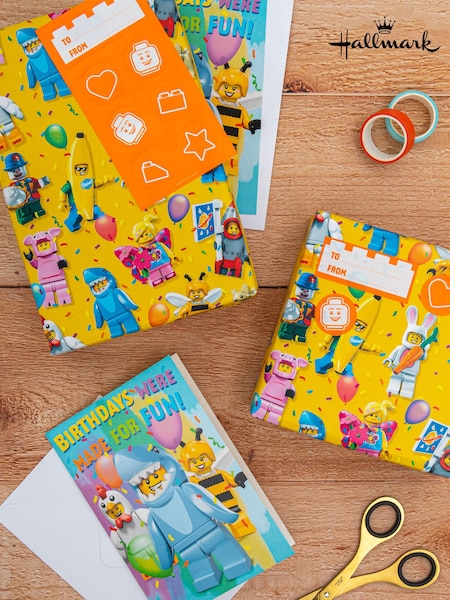Hallmark Multi Lego Birthday Gift Wrap, Card And Stickers Set 2 Pack (E65856) | £5