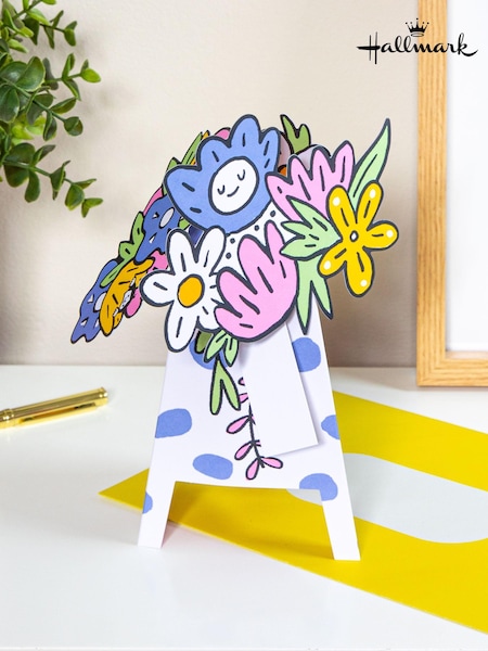 Hallmark Multi 3D Pop Up Paper Gift Flowers Spotty Vase (E65862) | £7