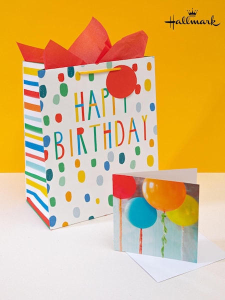 Hallmark Multi Birthday Gift Bag, Red Tissue And Card Set (E65870) | £7