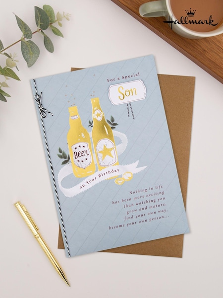 Hallmark Blue Birthday Card for Son Traditional Verse Design (E65880) | £4