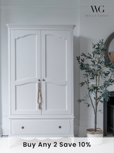 Willis & Gambier White Amelie Double Wooden Wardrobe (E65894) | £1,920