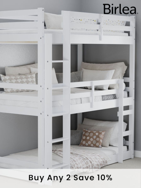 Birlea White Tressa Triple Wooden Bunk Bed (E65896) | £530