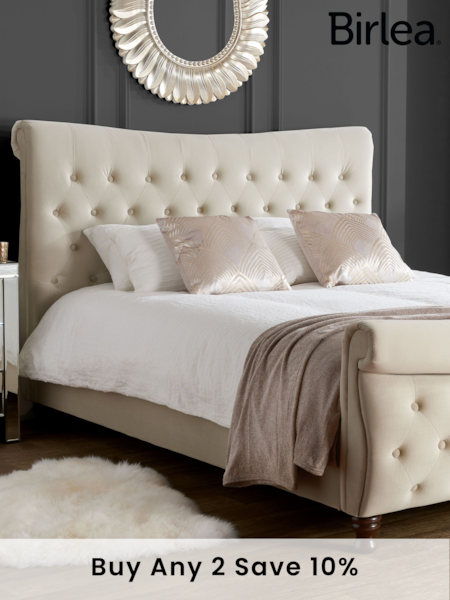 Birlea Warm Stone Copenhagen Upholstered Fabric Bed (E65899) | £620 - £660