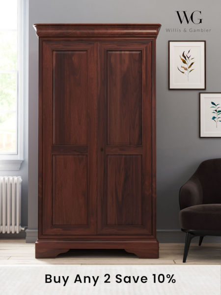 Willis & Gambier Brown Antoinette Wooden Double Wardrobe (E65900) | £1,970