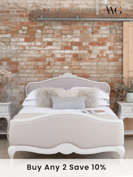 Willis & Gambier Grey Etienne Upholstered and Wooden Bed (E65909) | £2,090 - £2,320