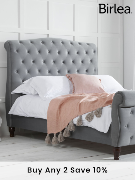 Birlea Grey Colorado Upholstered Fabric Bed (E65911) | £650 - £710