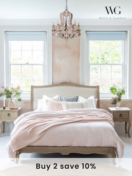 Willis & Gambier Oak Camille Wooden & Upholstered Without Footend Bed (E65914) | £1,400 - £1,570