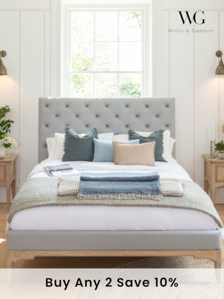 Willis & Gambier Grey Toulon Upholstered and Wooden Bed (E65915) | £1,400 - £1,570
