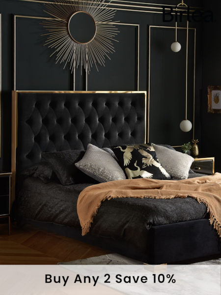 Birlea Black Chelsea Upholstered Fabric Bed (E65919) | £480 - £530