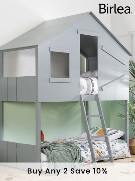 Birlea Grey Safari Wooden Kids Bunk Bed (E65921) | £760