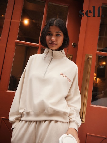 self. Stone Half zip Sweatshirt (E65958) | £28