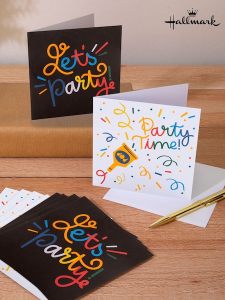 Hallmark Multi 10 Pack Party Invitations In 2 Vibrant Designs (E65986) | £4