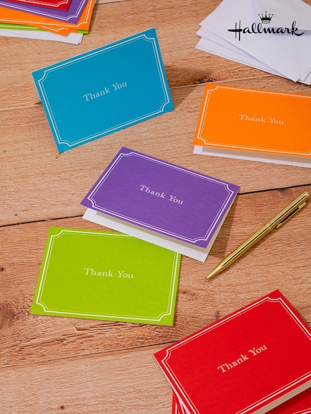 Hallmark Multi 50 Pack Thank You Notes In 5 Coloured Designs (E65987) | £11