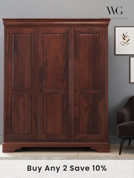 Willis & Gambier Brown Antoinette Wooden Triple Wardrobe (E65999) | £2,790