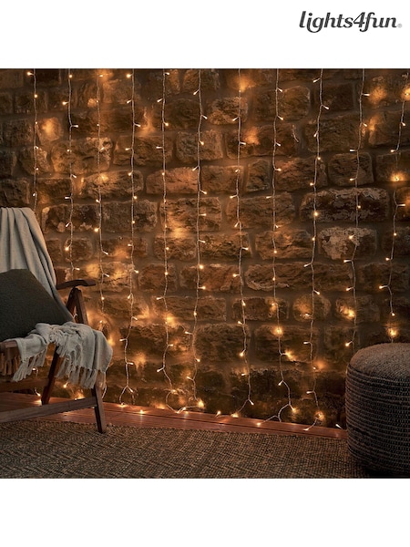 Lights4fun Warm White Dual Colour Outdoor LED Curtain Lights with Remote Control (E66214) | £40