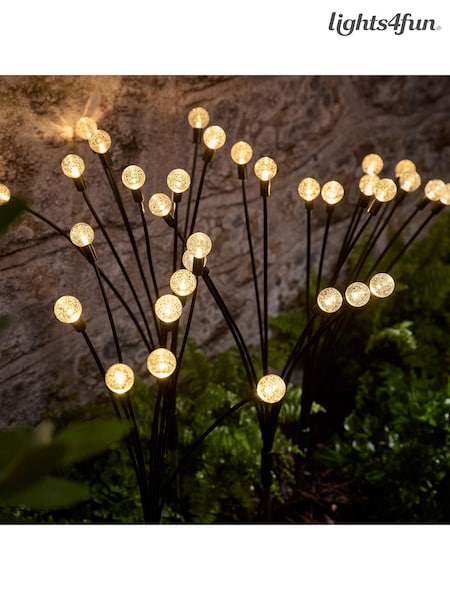 Lights4fun Set of 4 Black Wavy Bubble Solar Outdoor Stake Lights (E66227) | £30