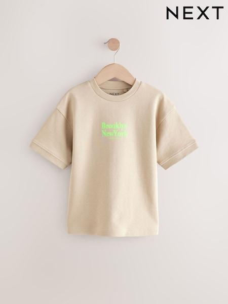 Stone Brooklyn Graphic Print Heavyweight Short Sleeve T-Shirt (3-16yrs) (E66273) | £6 - £11