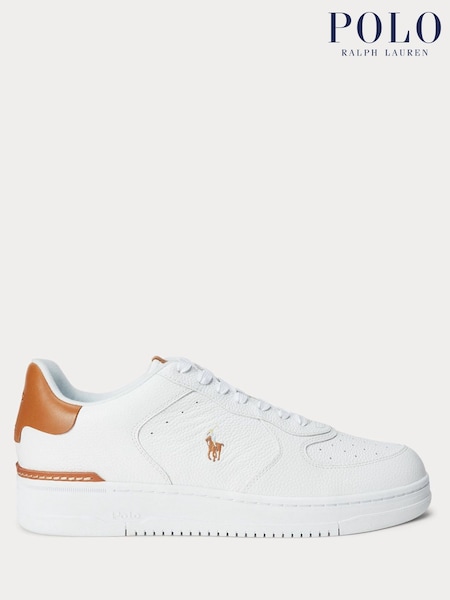 Polo Ralph Lauren Off White Masters Court Leather Trainers (E66306) | £130