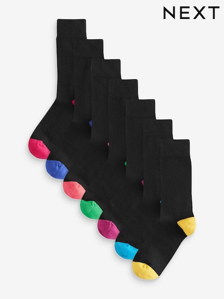 Rich Heel Toe 7 Pack Mens Cotton Rich Socks 7 Pack (E66356) | £12