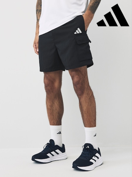 adidas Black Small Essentials Logo Cargo Chelsea Shorts (E66437) | £33