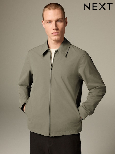 Sage Green Stretch Technical Shacket (E66538) | £45