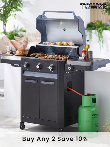 Tower Black Stealth Pro Four Burner BBQ (E66614) | £700