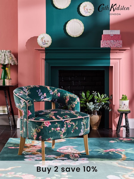 Cath Kidston Birds and Berries Bottle Green Remi Accent Chair (E66662) | £249