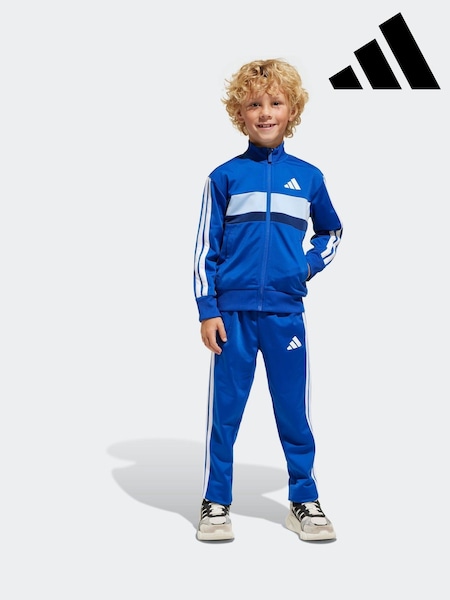 adidas Blue Essentials Tiberio 3-Stripes Kids Tracksuit (E66818) | £35