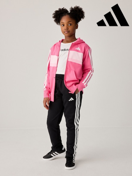 adidas Pink Essentials Tiberio 3 Stripe Tracksuit (E66845) | £50