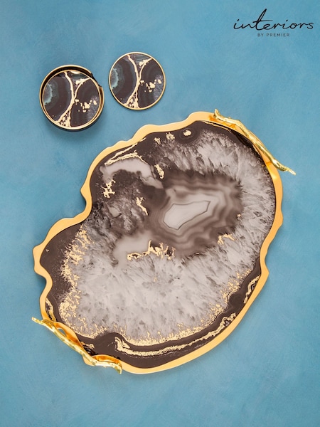 Interiors by Premier Black and Gold Celina Tray (E66934) | £89