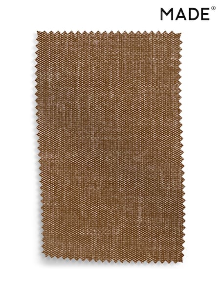 MADE.COM Dark Caramel Natural Soft Chenille Easy Clean Upholstery Swatch (E66959) | £0