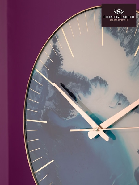 Fifty Five South Blue Celina Abstract Wall Clock (E67004) | £62