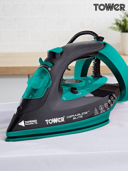 Tower Black and Teal Ceraglide 3100W Steam Iron (E67049) | £40