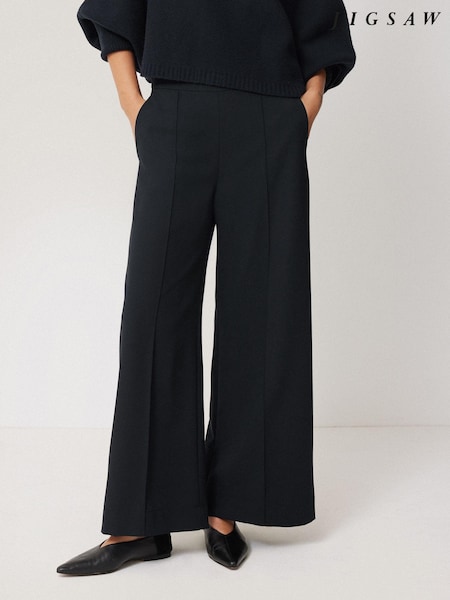 Jigsaw Blue Modern Crepe Sailor Trousers (E67081) | £130