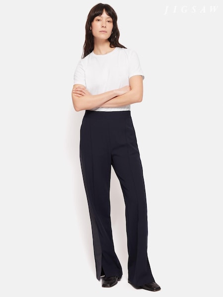 Jigsaw Blue Bi Stretch Split Hem Joggers (E67085) | £170