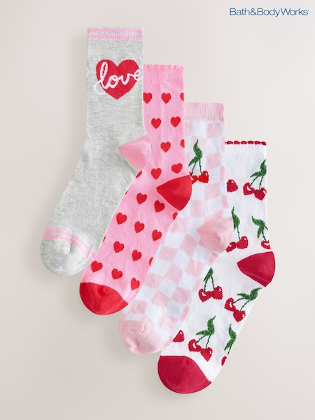 Bath & Body Works Pink Cherry Socks 4 Pack (E67367) | £14