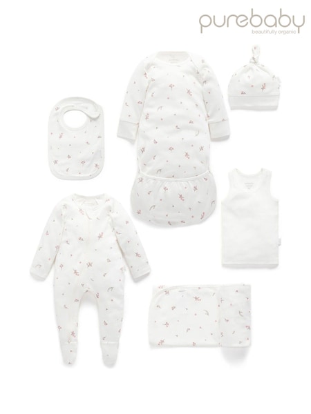 Purebaby Brown/White Newborn Essential Hospital Pack (E67371) | £55