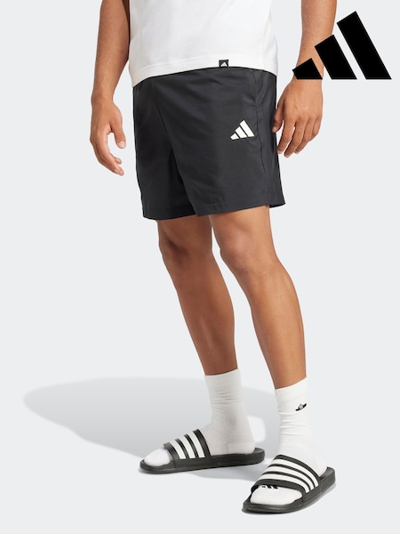 adidas Black Small Essentials Logo Chelsea Shorts (E67378) | £23