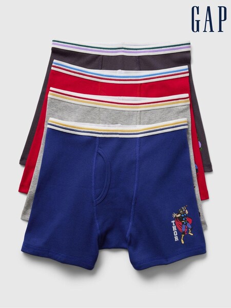 Gap Blue Marvel Cotton Boxer Briefs 4 Pack (4-13yrs) (E67403) | £20