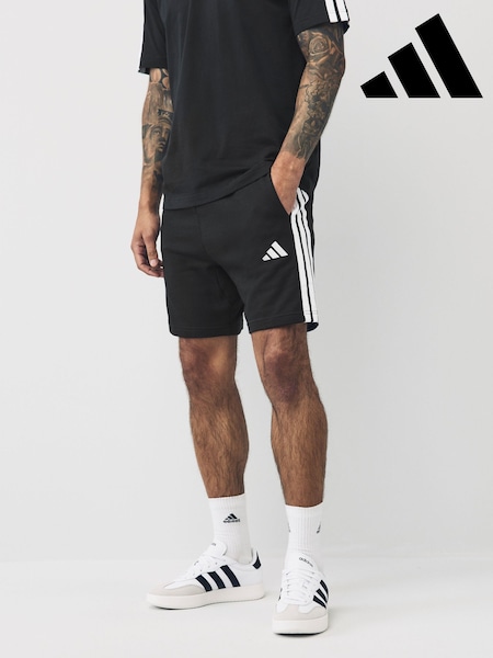 adidas Black Essential 3-Stripes French Terry Shorts (E67441) | £25