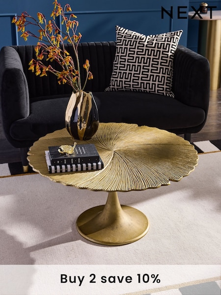 Gold Cast Metal Flower Coffee Table (E67480) | £599