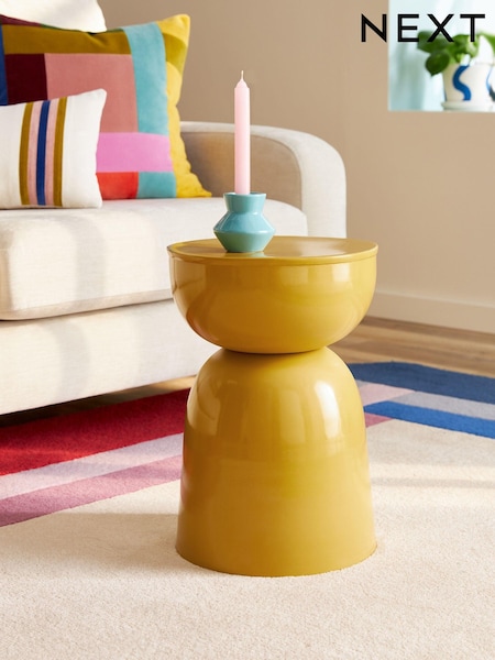 Yellow Loxley Metal Drum Side Table (E67497) | £99