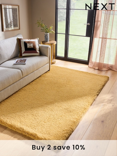 Ochre Yellow Super Softy Rug (E67525) | £35 - £195