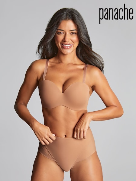 Panache 365 Pink/Brown Strapless Bra (E67551) | £44