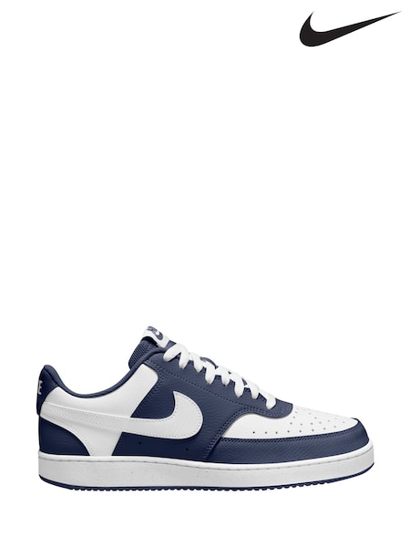 Nike Midnight Navy White Court Vision Low Trainers (E67626) | £75