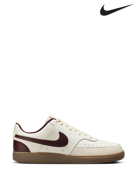 Nike White/Brown Court Vision Low Trainers (E67743) | £75