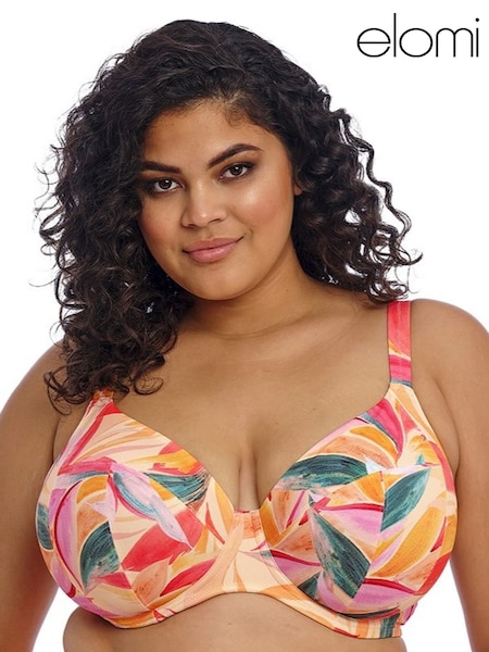 Elomi Orange Mango Sancho Beach Underwire Plunge Bikini Top (E68033) | £48